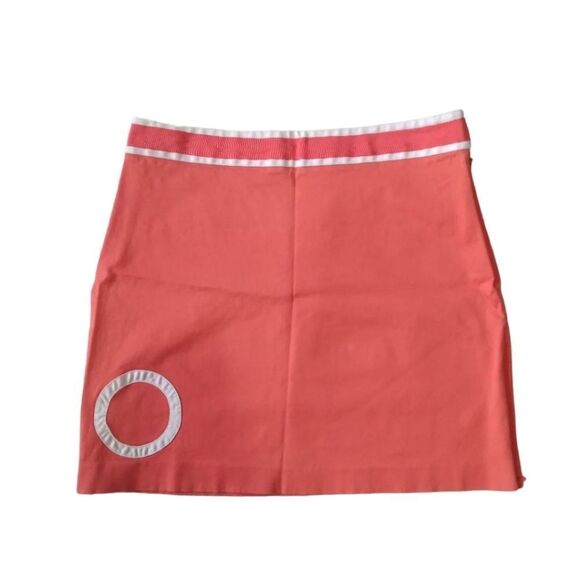 Birdie Peachy Orange and White Mid Rise Mini Length Golf Skirt Women's Size 8 - Picture 1 of 16